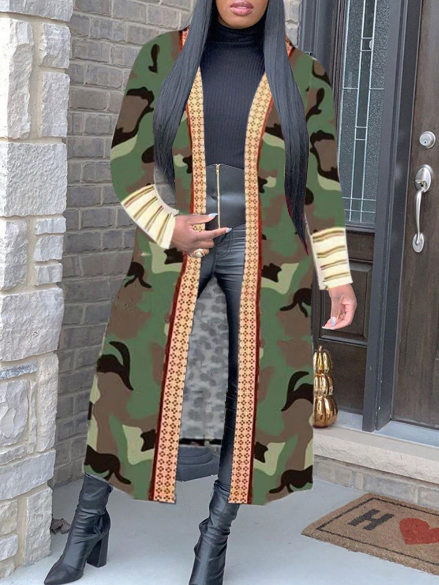 LW Camo Print Trench Coat