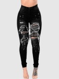 LW High Stretchy Raw Edge Ripped Jeans