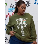 LW Plus Size Dropped Shoulder Skeleton Print Sweat