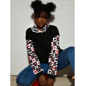 LW Cotton Poker Plaid Patchwork Sweatshirt