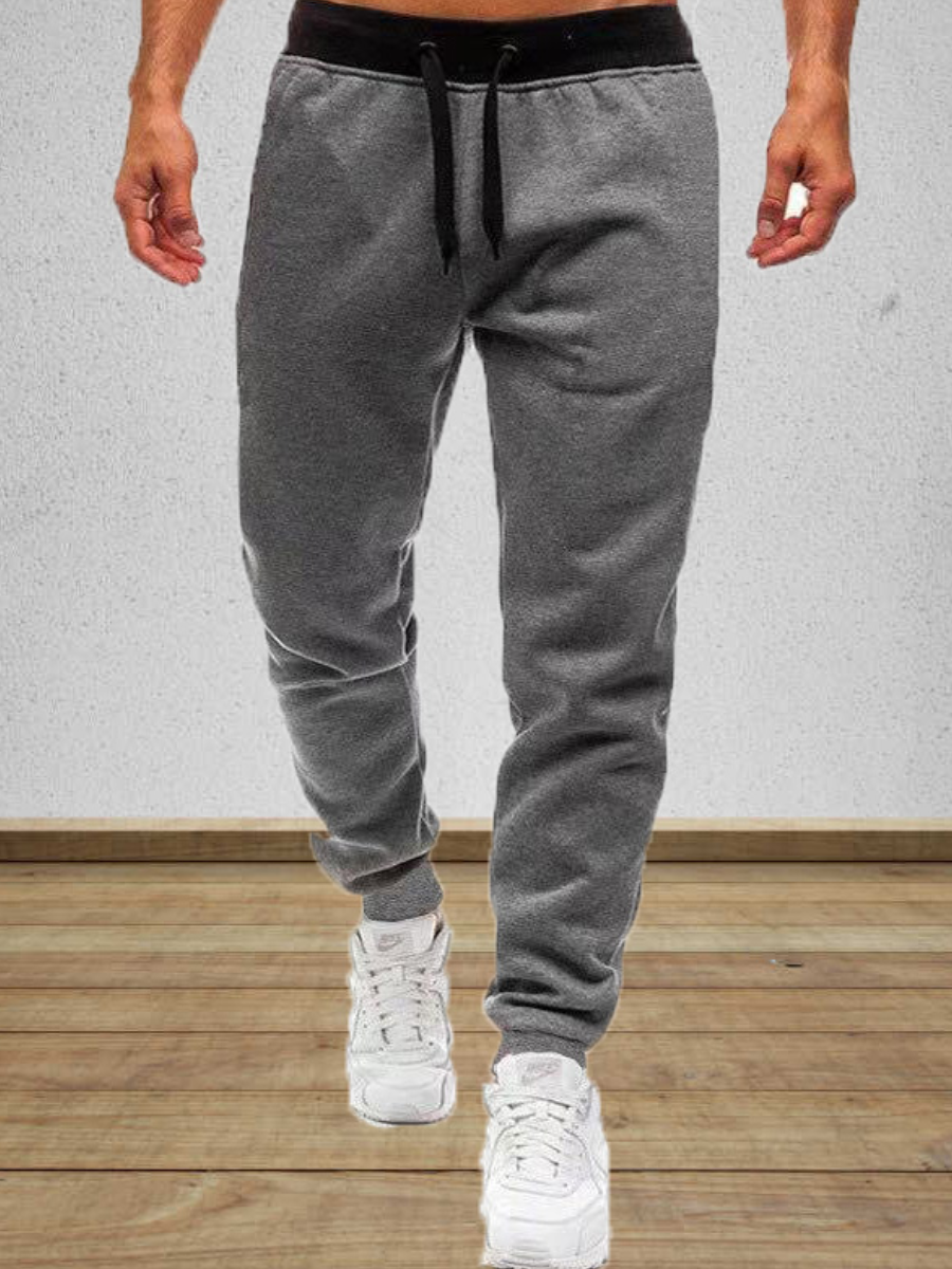 LW Men Drawstring Patchwork Skinny Pants