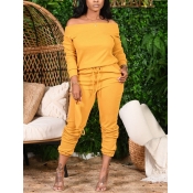 LW Plus Size Off The Shoulder Lace-up Pants Set