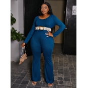 LW Plus Size Basic Skinny Flared Jumpsuit