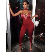 LW Tassel Design Backless Jumpsuit