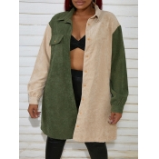 LW Plus Size Color-lump Patchwork Coat