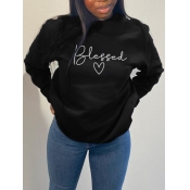 LW Heart Letter Print Sweatshirt