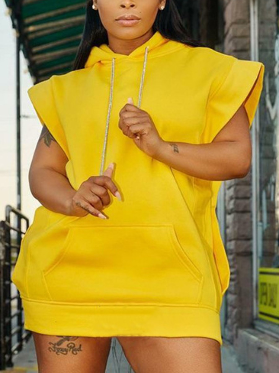 LW Plus Size Kangaroo Pocket Loose Dress