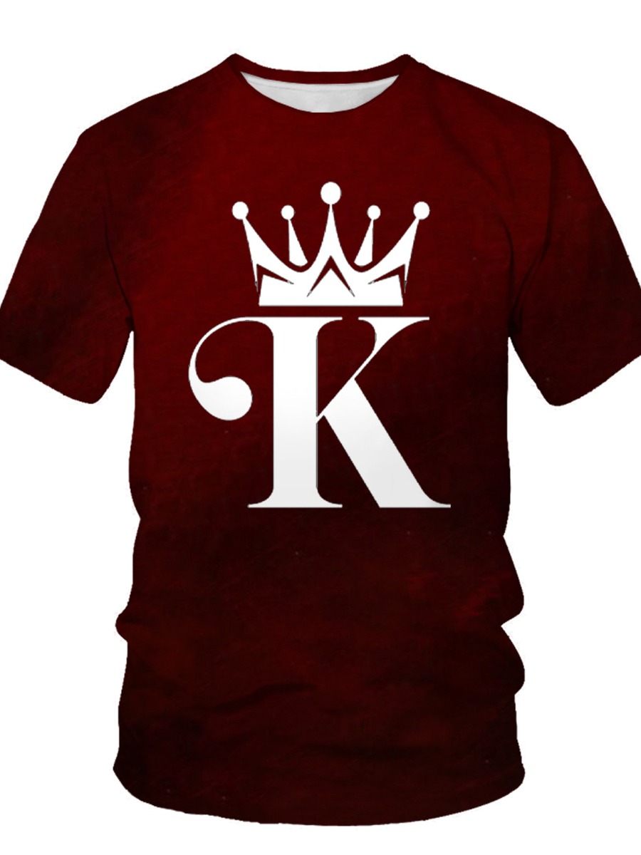 LW BASICS Men King Letter Print T-shirt
