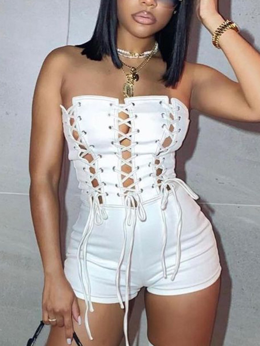 LW Off The Shoulder Bandage Design Romper