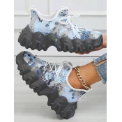 LW Mixed Print Chunky Sole Sneakers