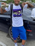LW Men Money Letter Print Shorts Set