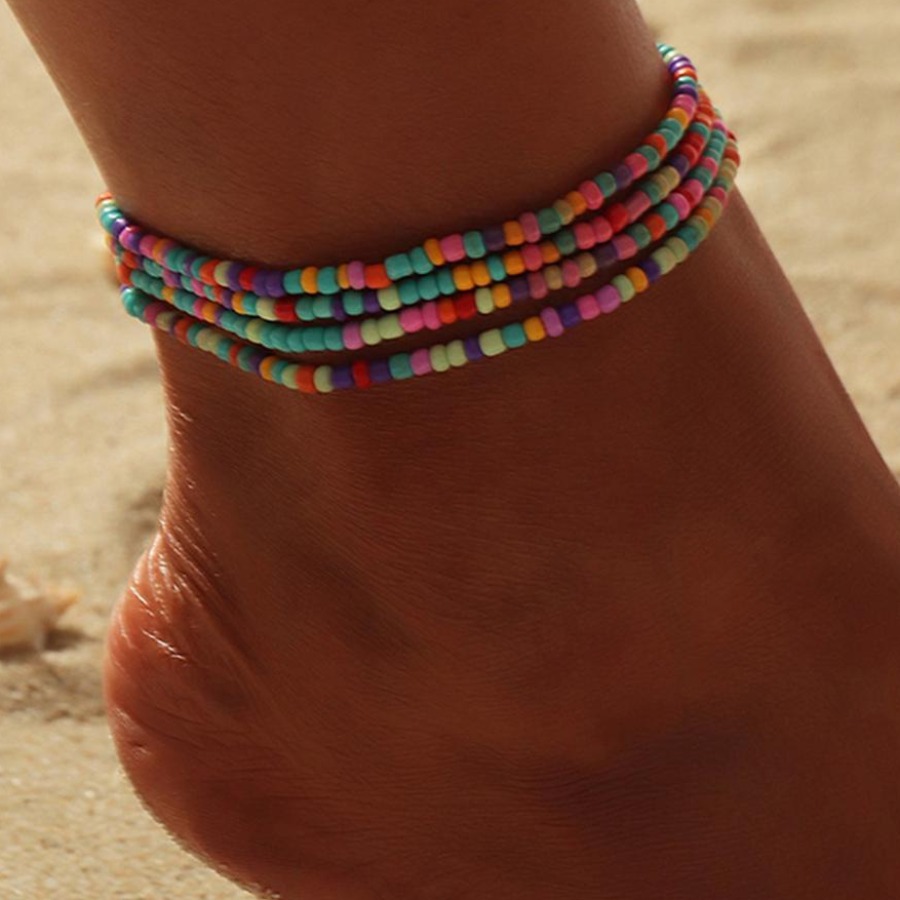 LW Bead Decor Multilayer Anklet Body Chain