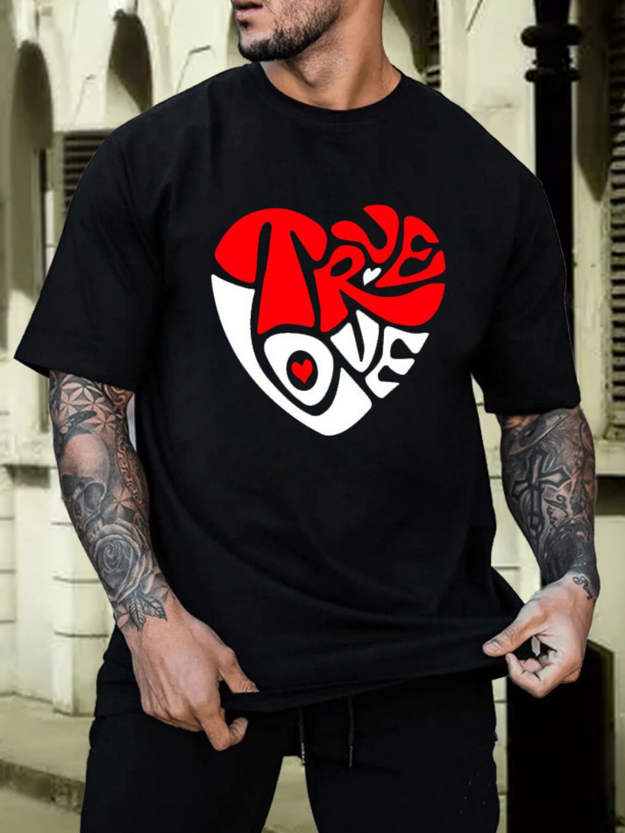 LW Men True Love Letter Print T-shirt