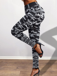 LW Plus Size Camo Print High Stretchy Leggings (Can Be Worn Inside Out)