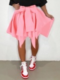 LW COTTON Fold Design Asymmetrical Skirt