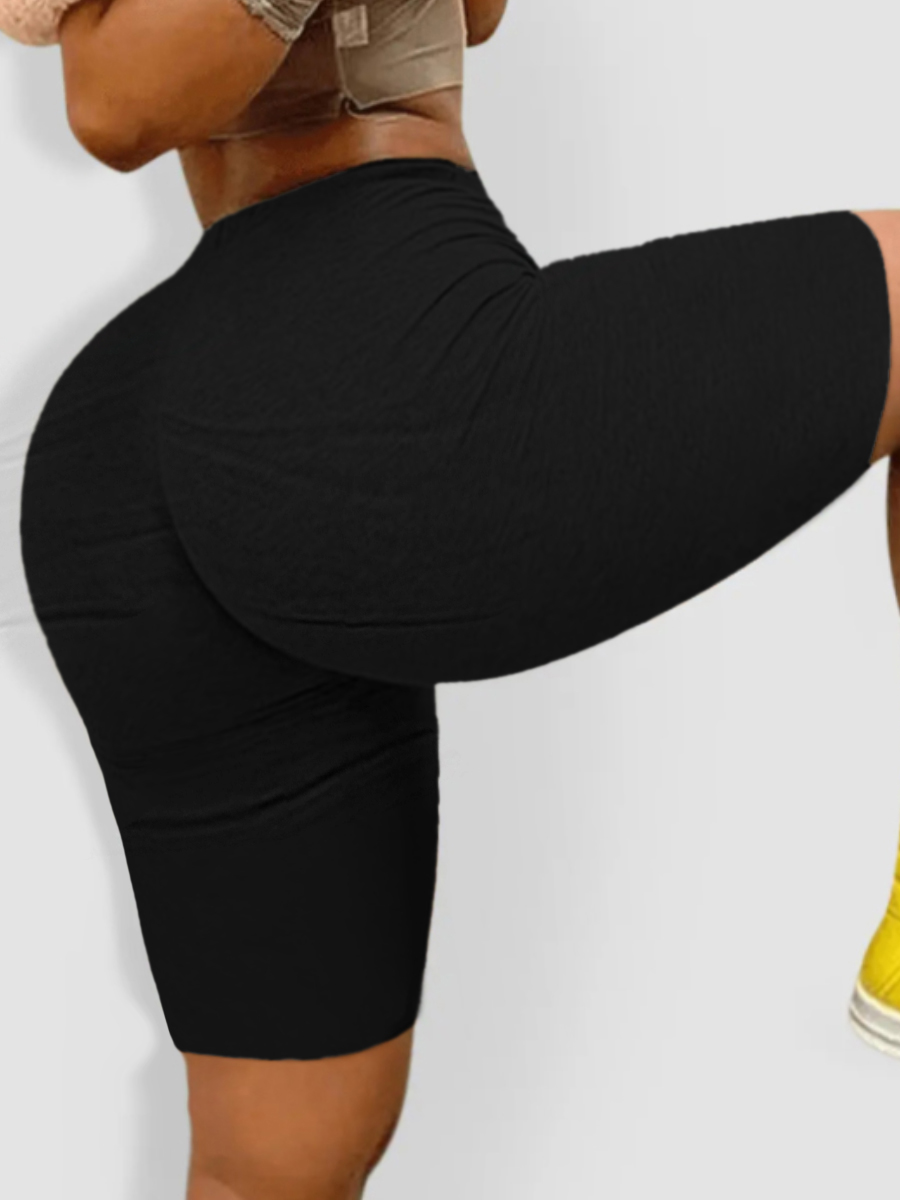 LovelyWholesale BASICS Plus Size Mid Waist Skinny High Stretchy Shorts Summer Casual  5X Spring Summer 2024