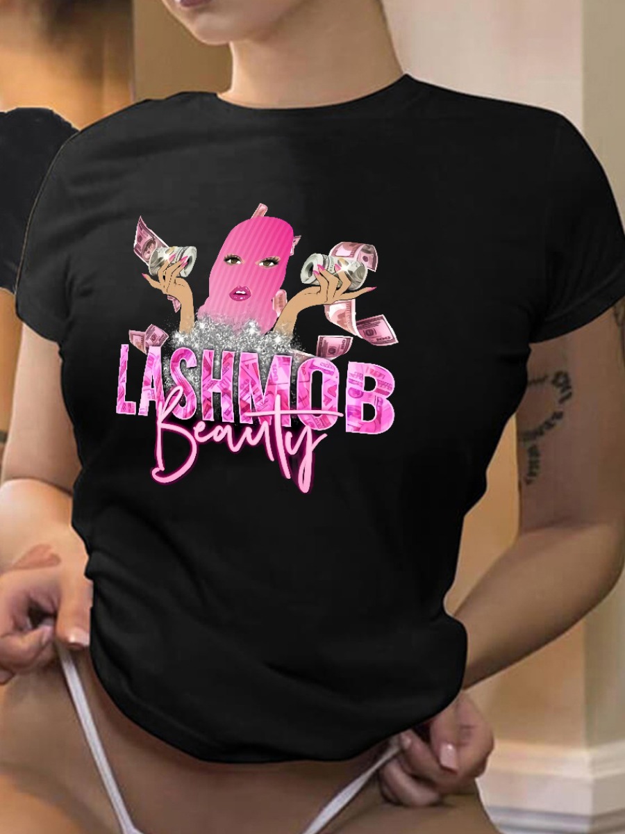 LW Masked Face Money Print T-shirt