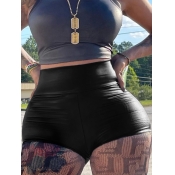 LW SXY Plus Size Leather Skinny Stretchy Shorts