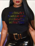 LW Rhinestone Gradient Letter T-shirt