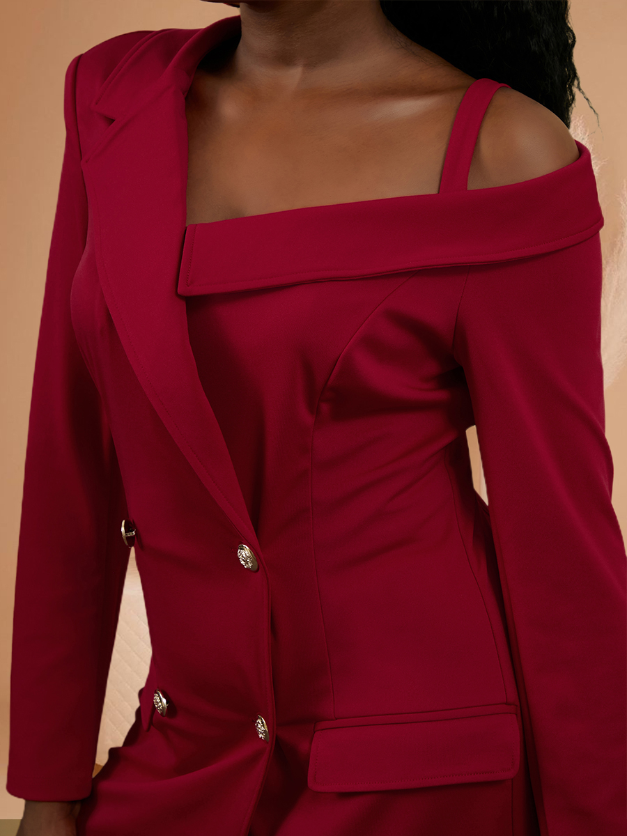 LW Asymmetrical Button Design Blazer