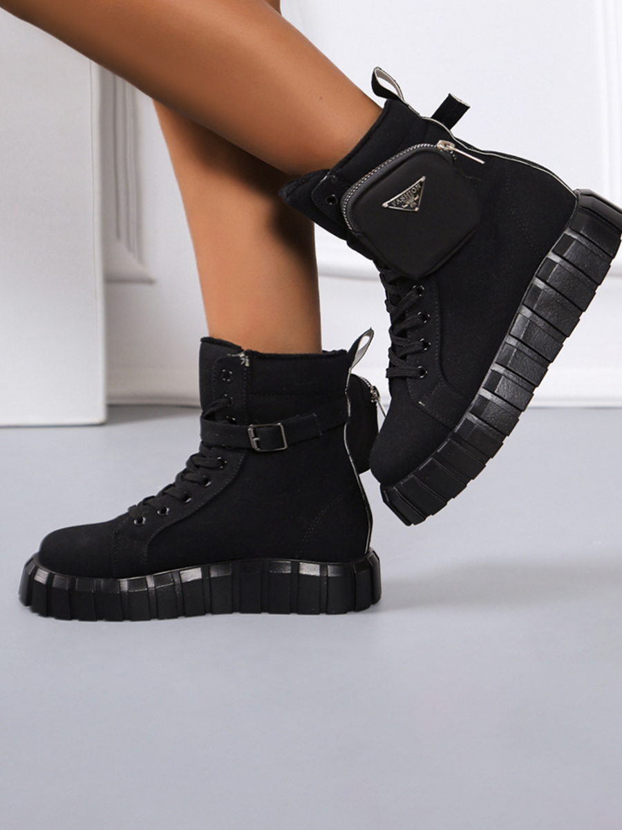 LW Buckle Pocket Design Platform Booties