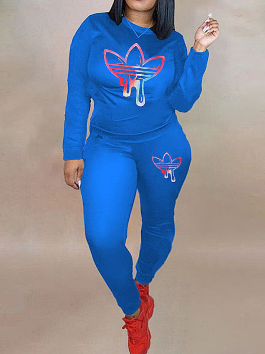 LW Plus Size Gradient Geometric Print Pants Set
