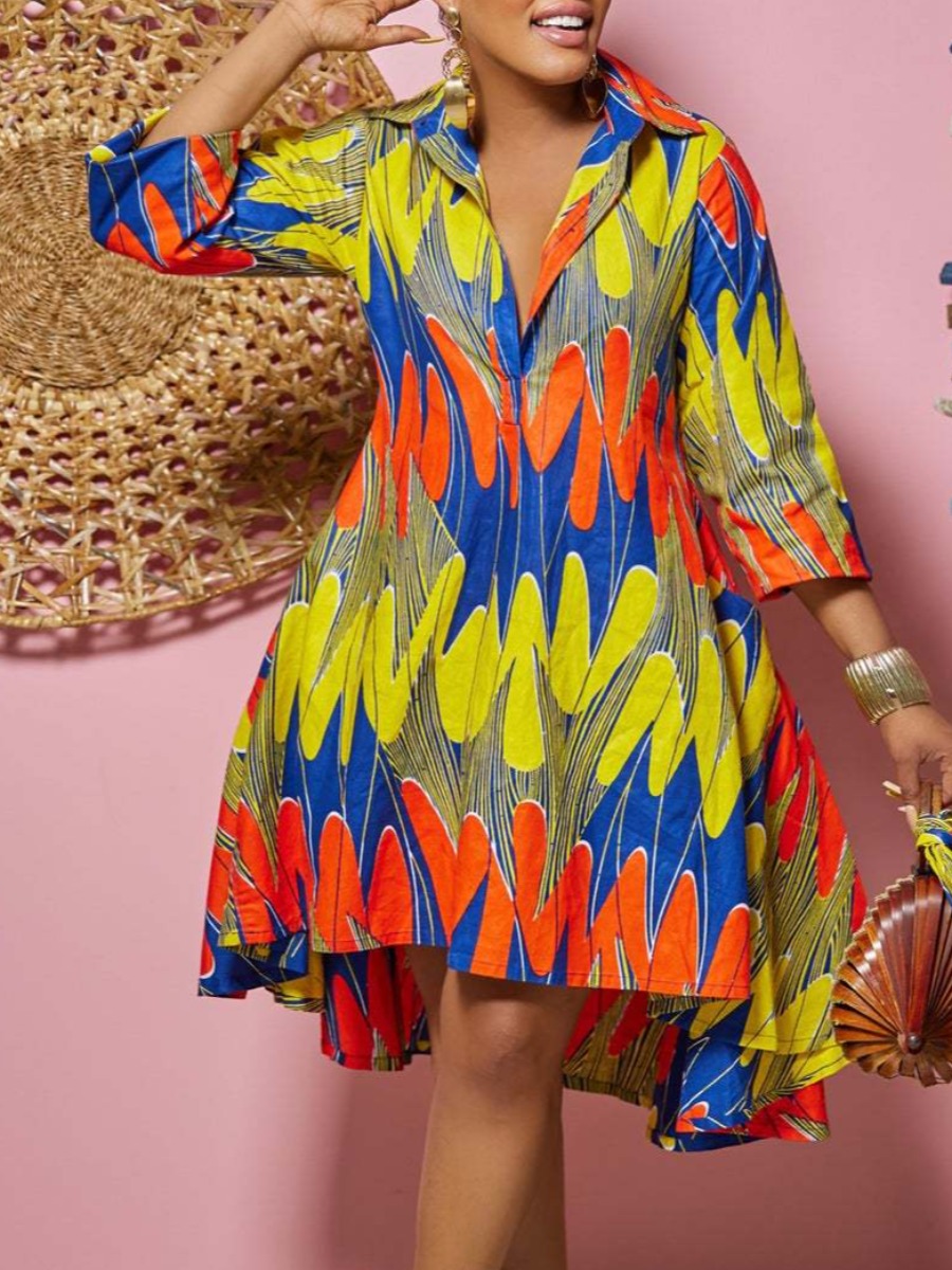 LW Mixed Print A Line Dress