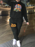 LW Plus Size Cartoon Letter Print Tracksuit Set