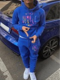 LW Men Gradient Letter Print Tracksuit Set