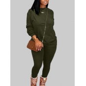 LW BASICS Plus Size O Neck Pants Set