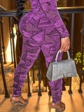 LW Plus Size Geometric Print Skinny High Stretchy Leggings