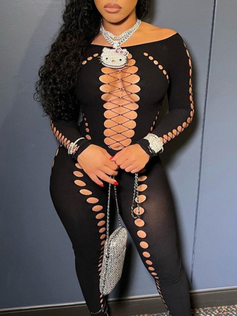 LW SXY Off The Shoulder Cut Out Skinny Jumpsuit