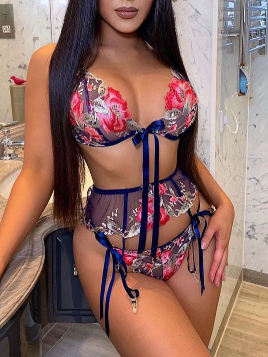 LW SXY Floral Decor See Through Secret Set