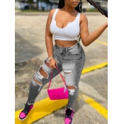 LW Plus Size Low Waist Ripped Stretchy Jeans