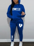 LW Broken Heart Letter Print Tracksuit Set