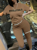 LW Plus Size Essentials Letter Print Pants Set