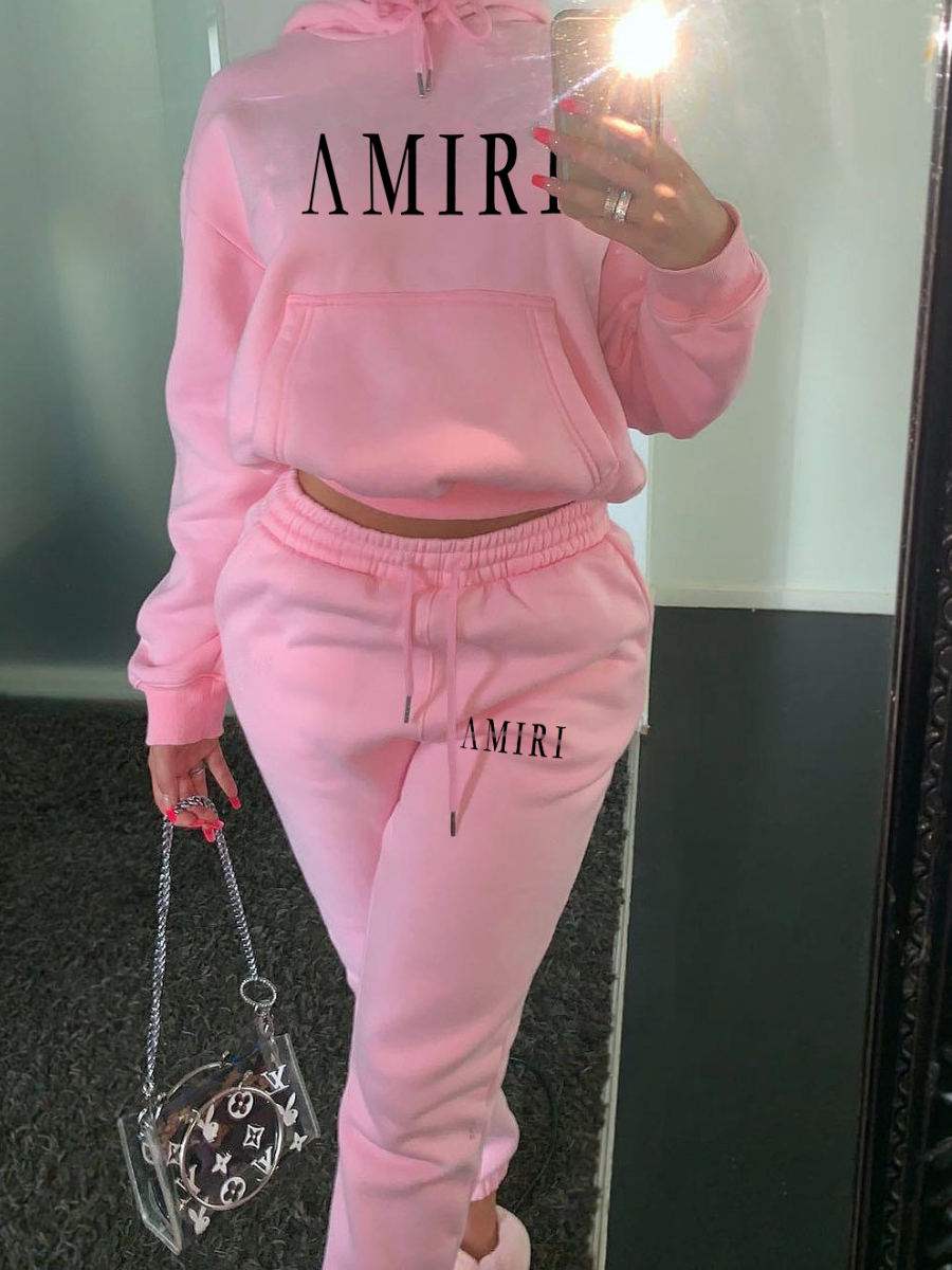 LW Plus Size Letter Print Kangaroo Pocket Tracksuit Set