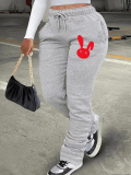 LW Plus Size Letter Print Drawstring Stacked Sweatpants