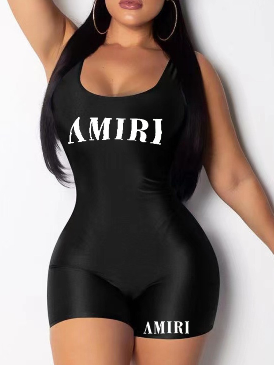 LW Letter Print Cami Romper
