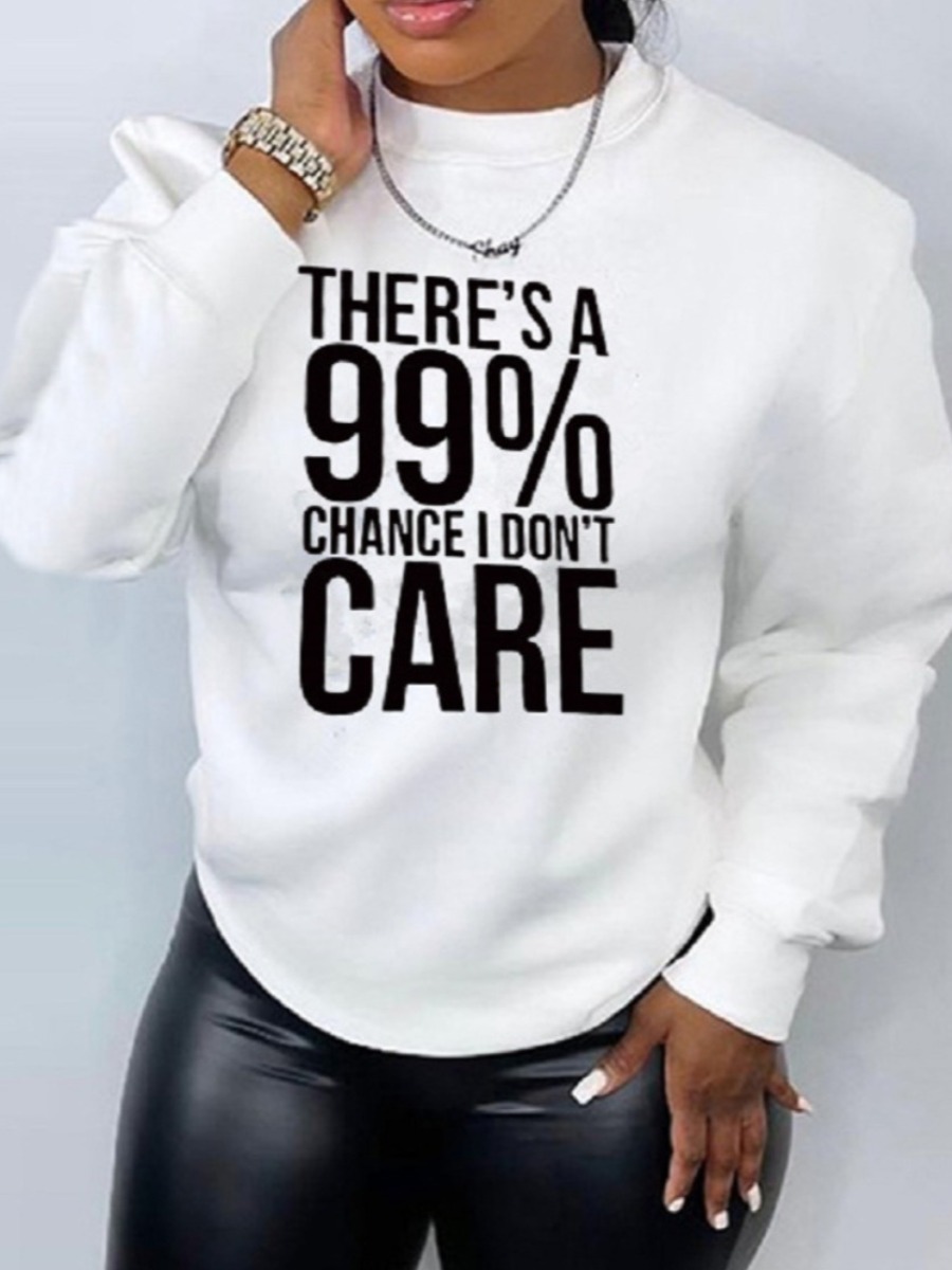 LW Plus Size Care Letter Print Sweatshirt 0X