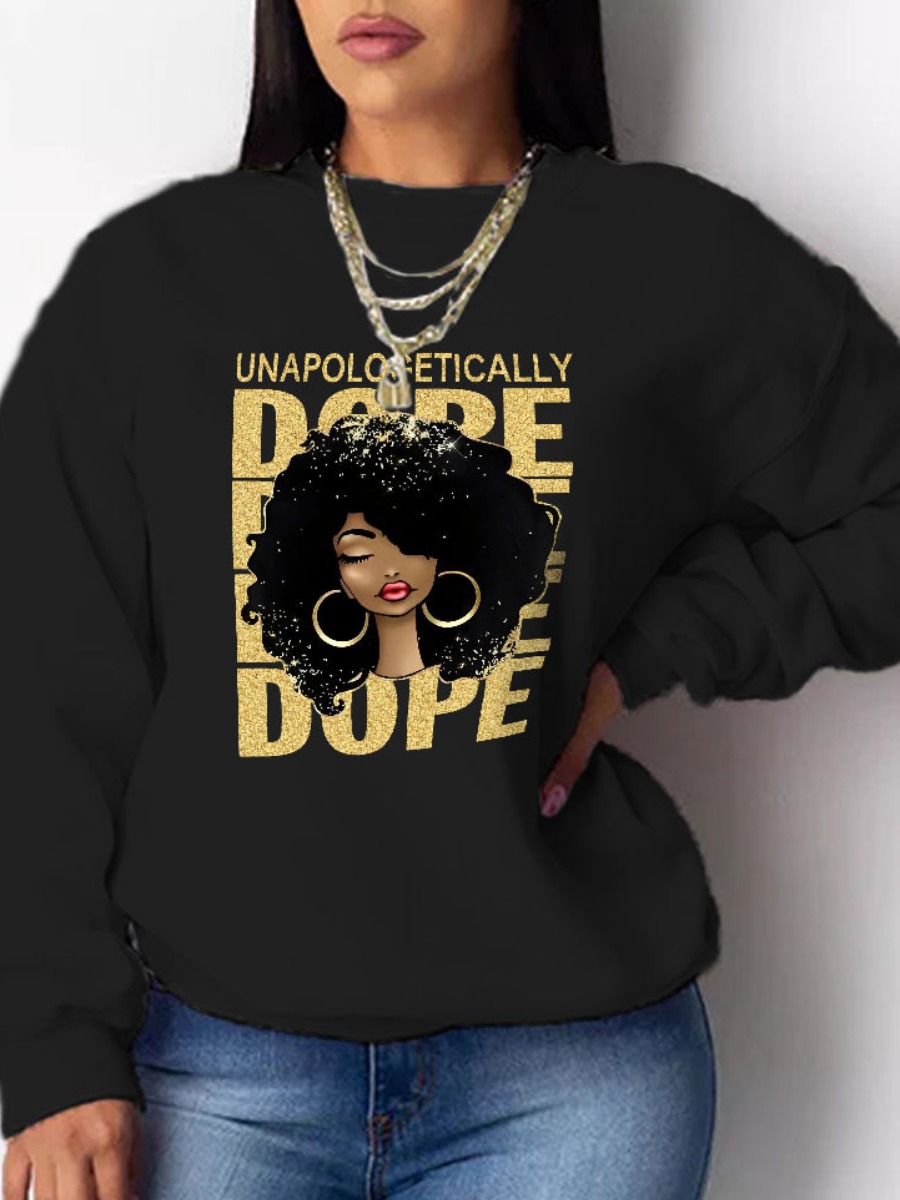 LW Figure Letter Print Sweatshirt