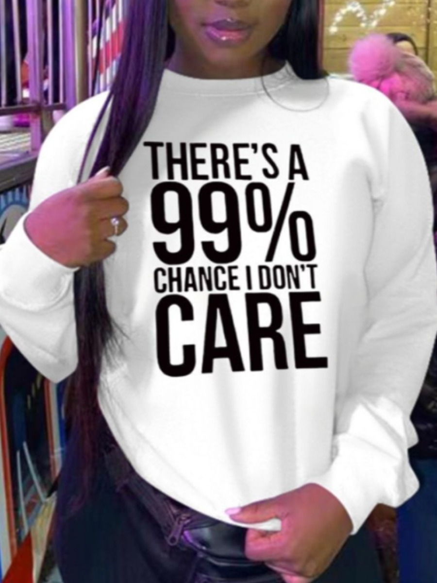 LW Plus Size Care Letter Print Sweatshirt 0X