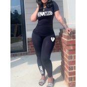 LW Plus Size Broken Heart Letter Print Pants Set