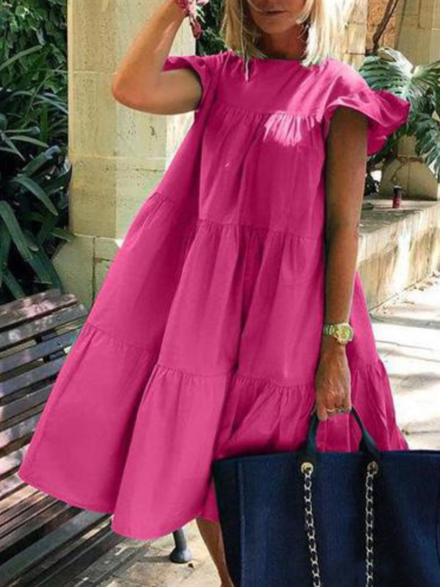 LW Ruffle Design A Line Dress