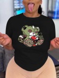 LW Plus Size Round Neck Cartoon Print T-shirt
