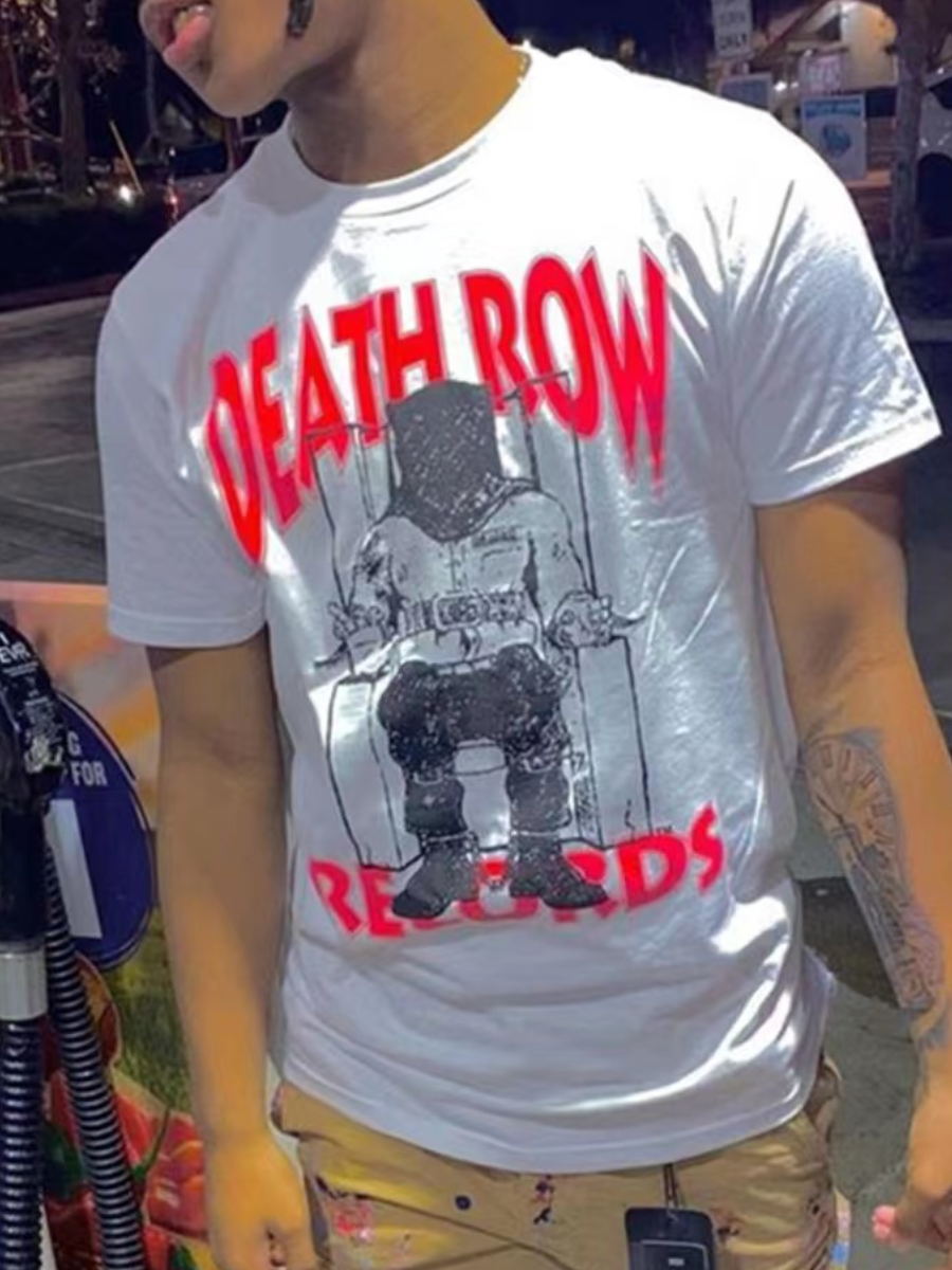 LW Men Cartoon Letter Print T-shirt