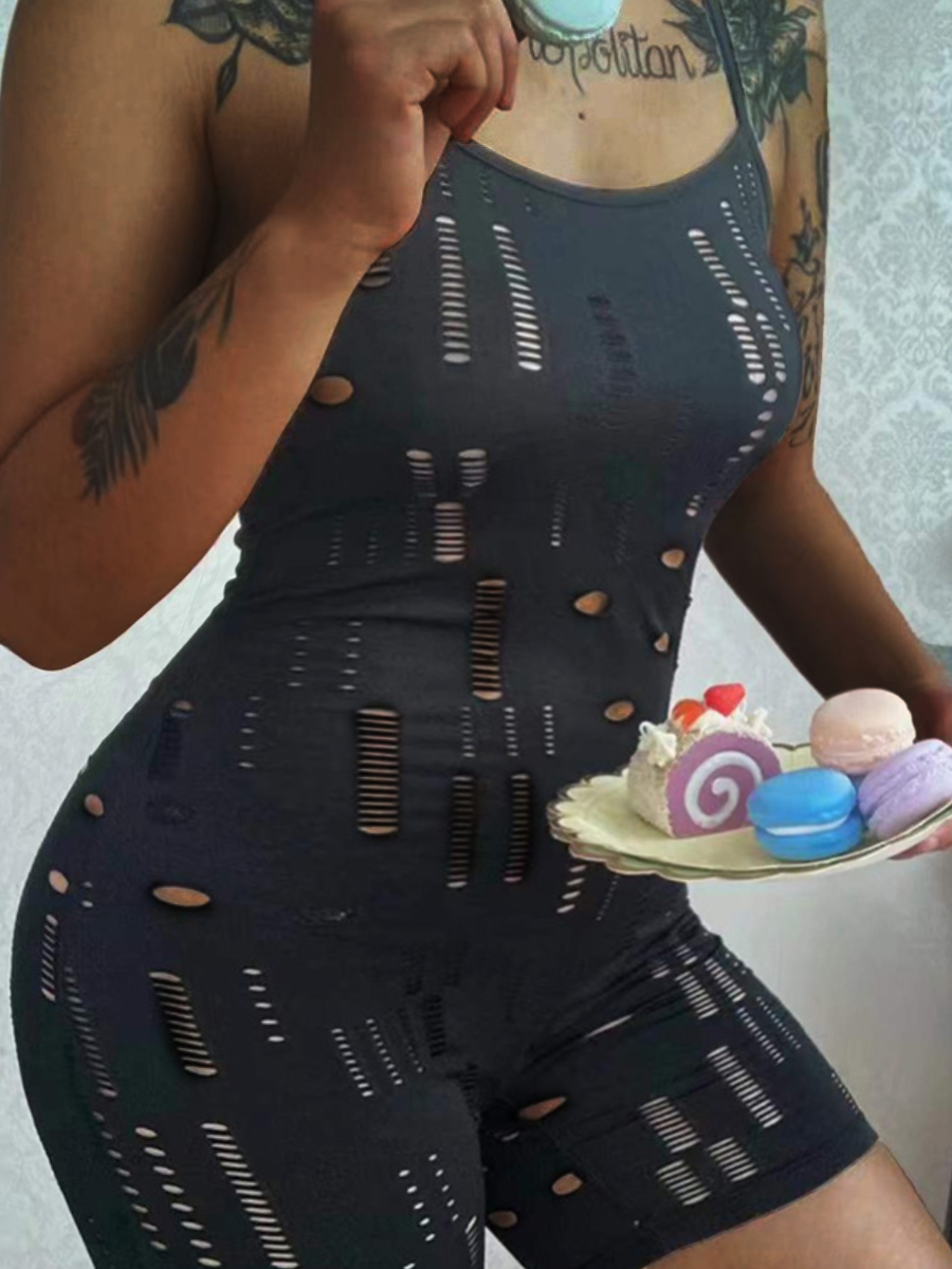 LW Cut Out Stretchy Cami Romper