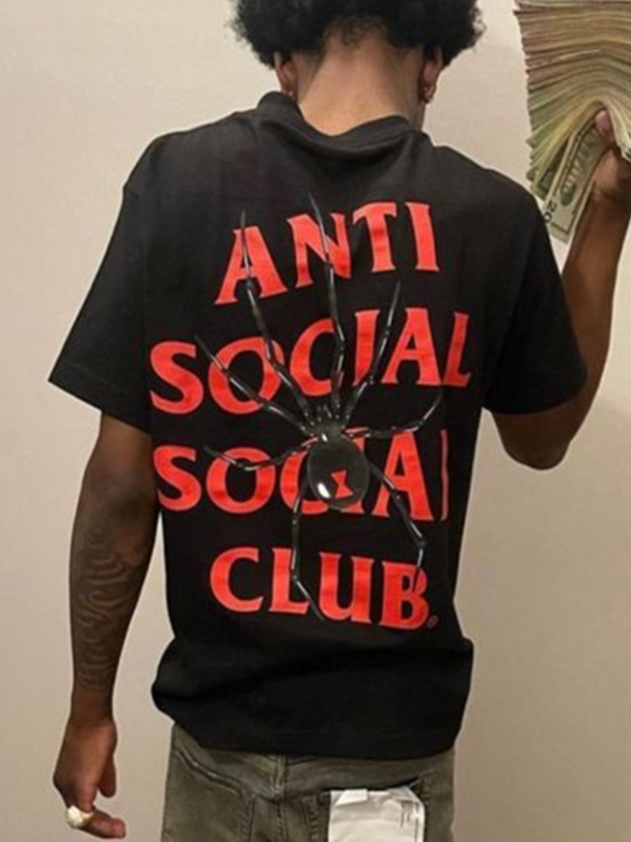 LW Men Social Club Letter Print T-shirt