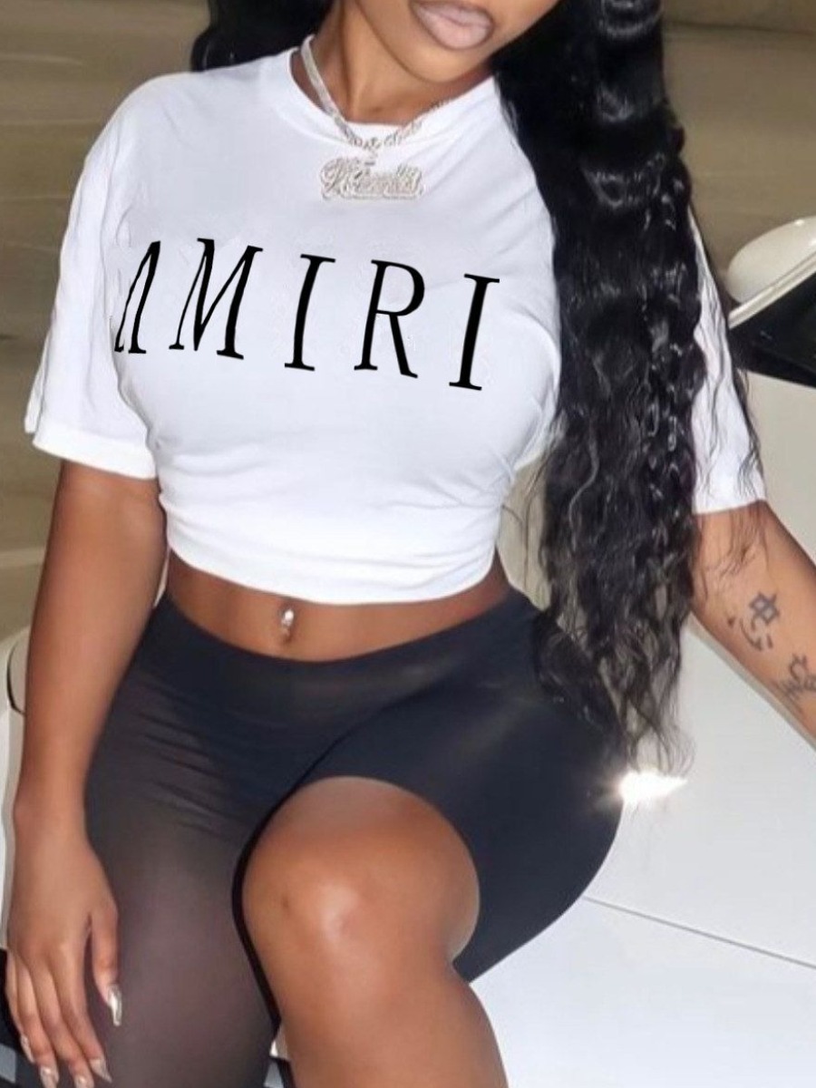 LW Plus Size Letter Print See Through Shorts Set