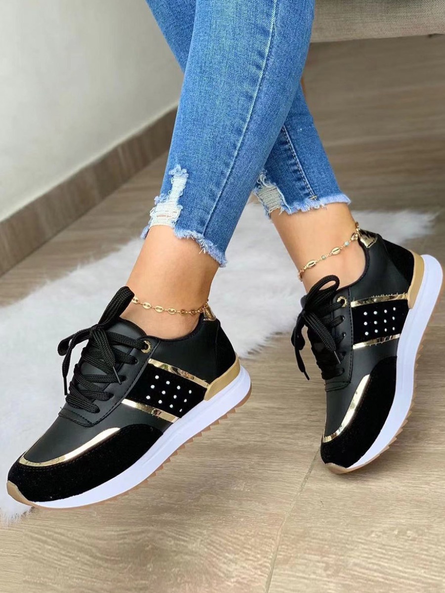 LW Round Toe Patchwork Sneakers